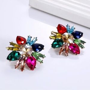 Colorful elegant flower earrings